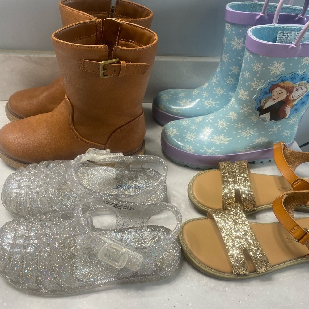 Cat & Jack Brown and Gold Kids Boots and Sandals